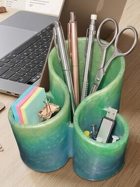 NORE’S NOVELTIES Handcrafted Home/ Office Desk Organizer “SEAFOAM ESCAPE”
